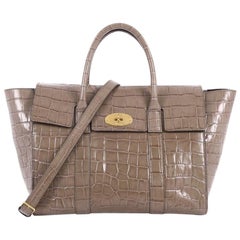 Mulberry Bayswater Convertible Satchel Crocodile Embossed Leather Medium