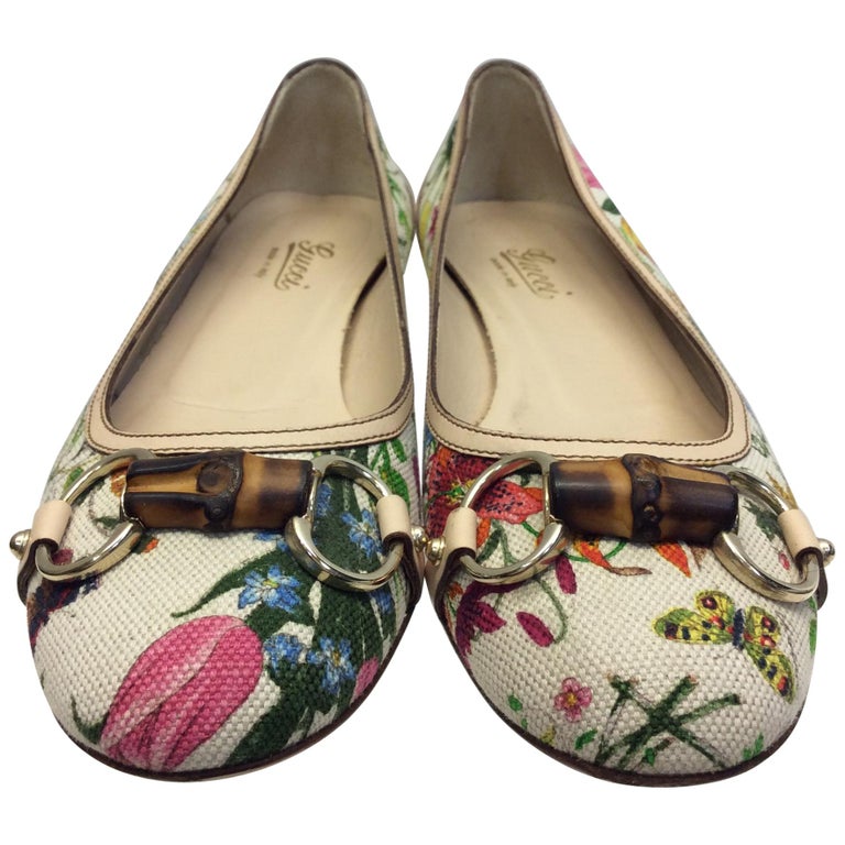 Gucci Floral Print Ballet Flat For Sale at 1stDibs