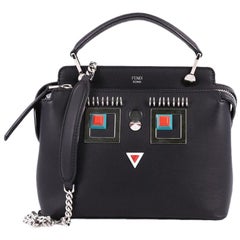 Fendi DotCom Faces Click Top Handle Bag Embellished Leather Small
