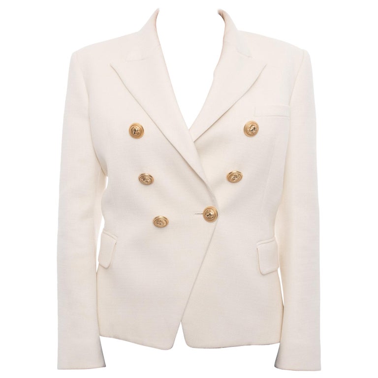 Lemoine Faux Leather Blazer- Ivory