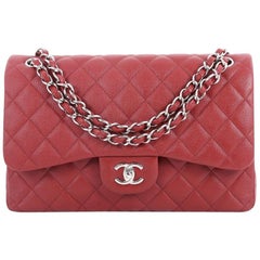 Chanel Classic Double Flap Bag Quilted Caviar Jumbo