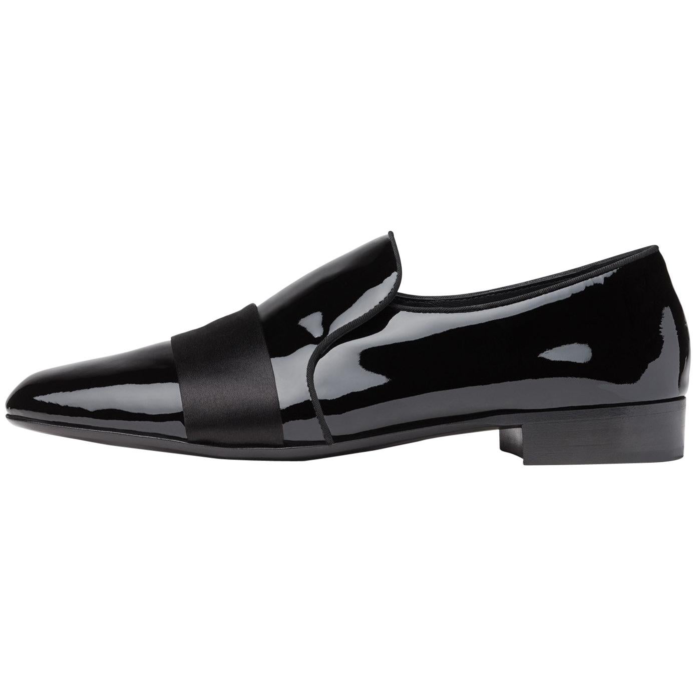 Giuseppe Zanotti New Black Patent Men's Dress Suit Evening Loafers