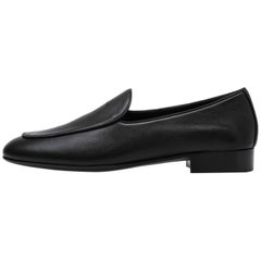 Giuseppe Zanotti New Black Leather Logo Men's Dress Suit Loafers Shoes in Box