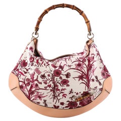 Gucci Peggy Bamboo Handle Hobo Flora Canvas
