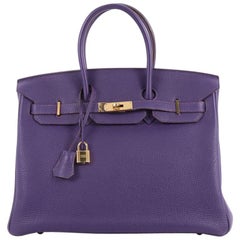 Hermes Birkin Handbag Iris Togo with Gold Hardware 35