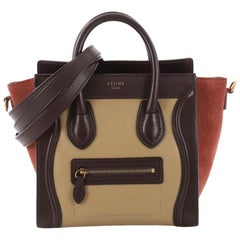 Celine Tricolor Luggage Handbag Leather Nano