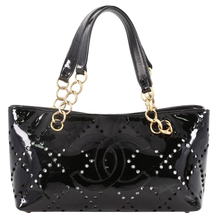 Chanel CC Chain Tote Perforated Patent Small