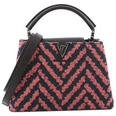 Louis Vuitton Capucines Handbag Chevron Tweed with Leather BB