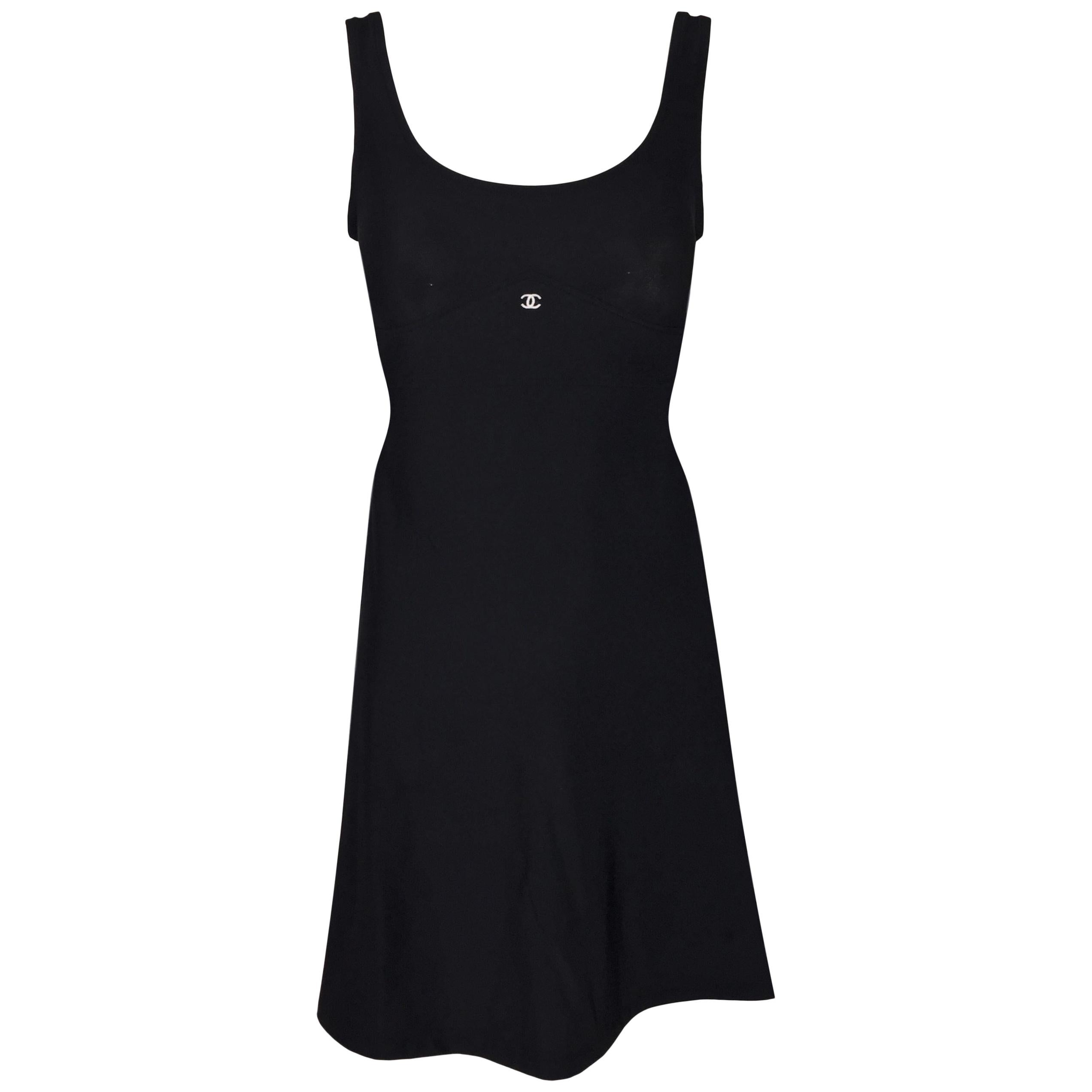 Unworn S/S 1997 Chanel Black Tennis Mini Dress at 1stDibs