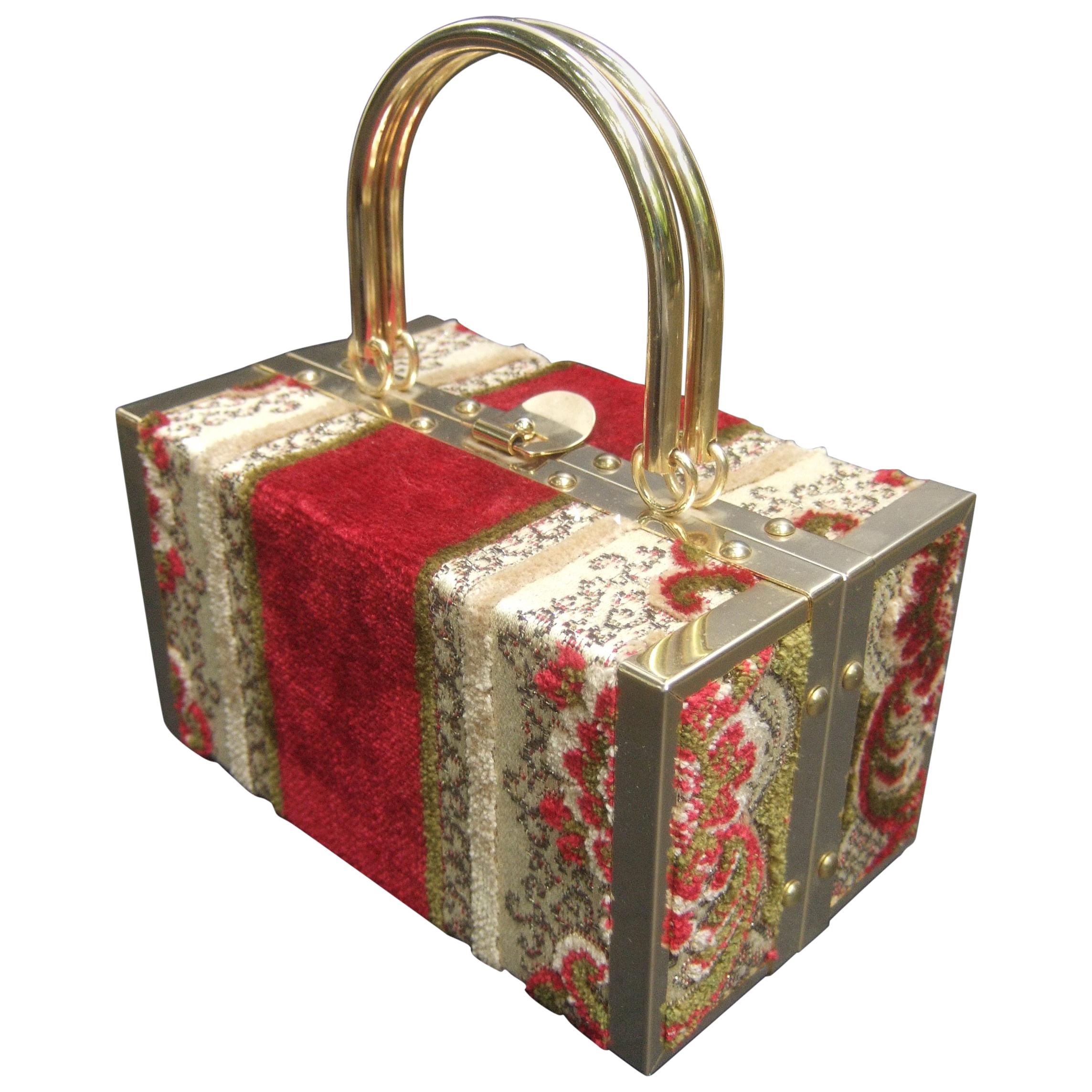 Borsa Bella Italian Floral Brocade Box Purse Circa 1970s