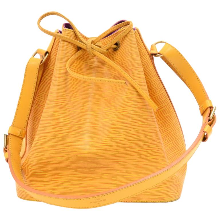 Louis Vuitton Womens Vintage EPI Leather Petit Noe Drawstring Handbag Yellow