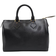 Vintage Louis Vuitton Speedy 25 Black Epi Leather City Hand Bag