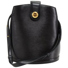 Retro Louis Vuitton Cluny Black Epi Leather Shoulder Bag