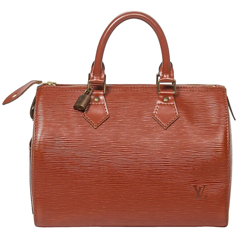 Louis Vuitton Speedy 25 Tan Calf Leather Tote Bag For Sale at 1stDibs