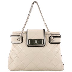 Chanel Mademoiselle Lock Compartment Tote Quilted Leather Medium