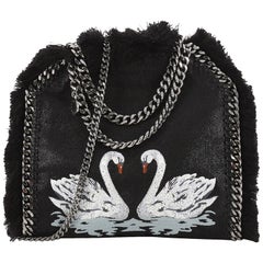 Stella McCartney Falabella Fold Over Crossbody Bag Embroidered Shaggy Deer with 