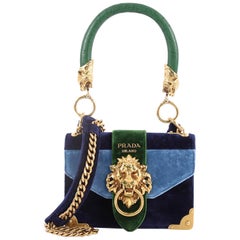 Used Prada Animalier Cahier Convertible Shoulder Bag Velvet Small