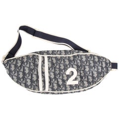 Retro Dior Monogram Bum Bag Fanny Pack - dark blue/white