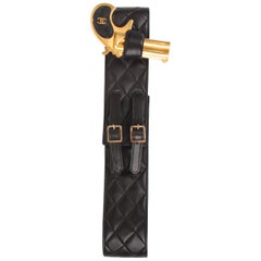 Chanel Vintage black Shot Gun Belt 