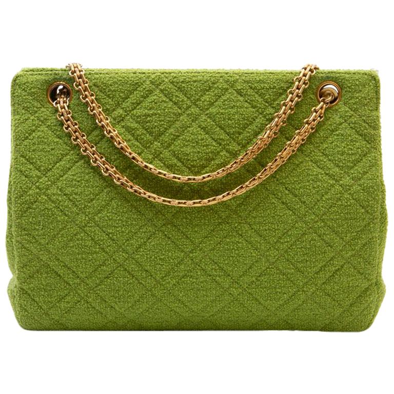 CHANEL Vintage Bag in Anise Green Terry Cloth