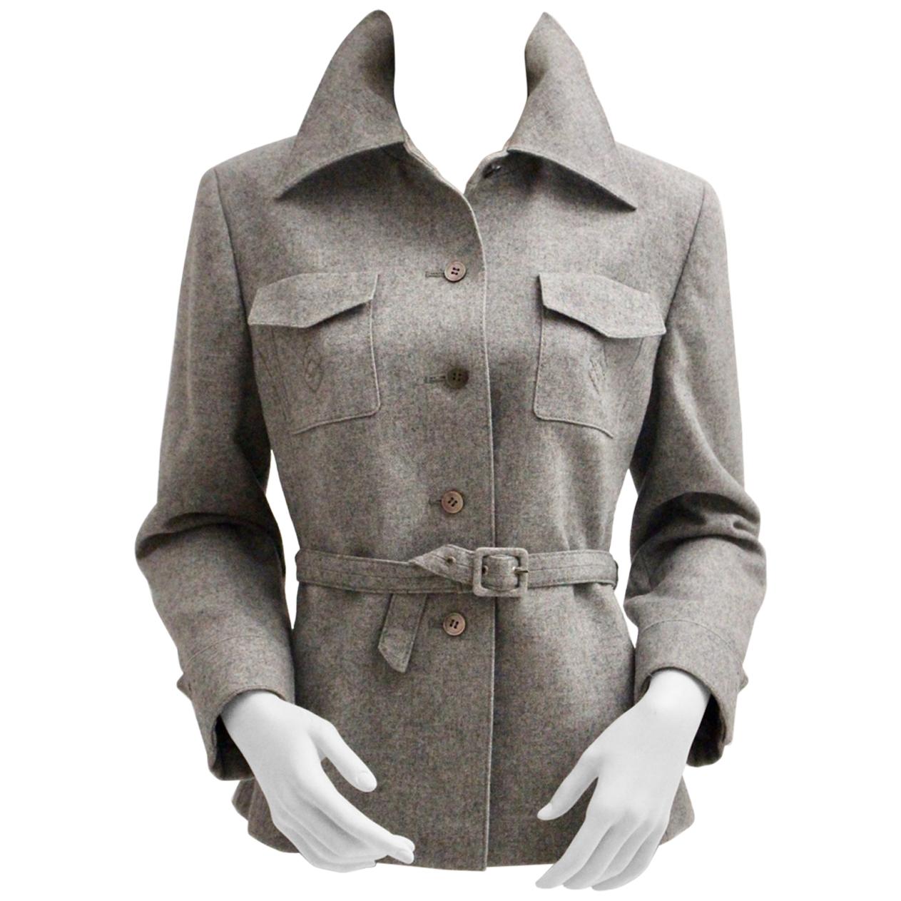 Grey Single-Breasted Wool Vintage Jacket by Herbert Schill 1960s Vienna For Sale