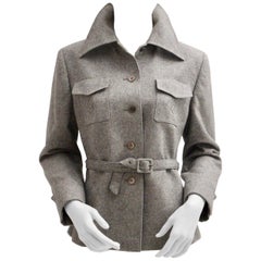 Grey Single-Breasted Wool Vintage Jacket by Herbert Schill 1960s Vienna