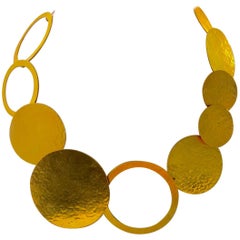 Herve Van Der Staeten Gold Circle Statement Necklace 