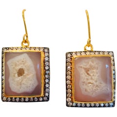 Geode Druzy Cubic Zircon Earrings