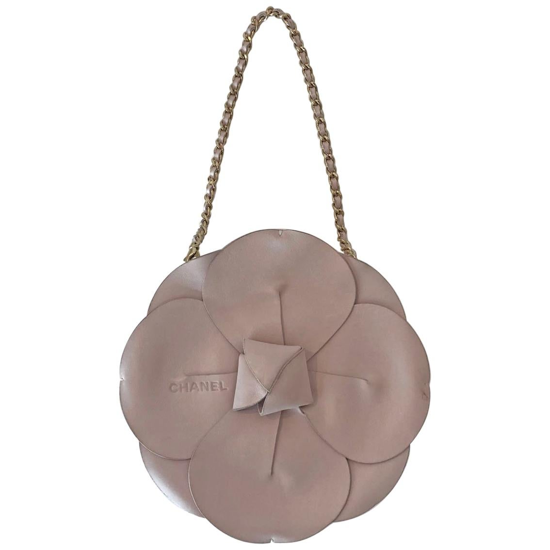 2002/2003 Chanel Blush Leather Camellia Evening Bag