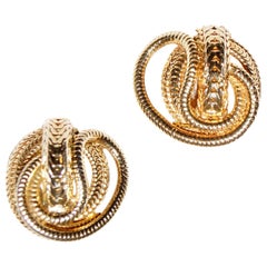 Vintage 1960s Hattie Carnegie Gold Snake Chain Earrings