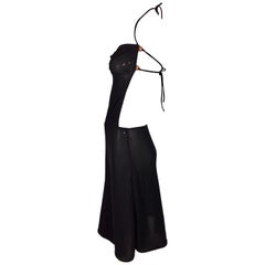 1990's Dolce & Gabbana Sheer Black Backless Dress