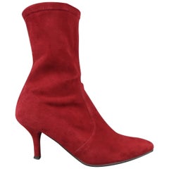 STUART WEITZMAN Size 6 Burgundy Suede The Rapture Ankle Boots