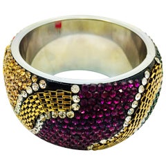 Pulsera brazalete con cristales de estrás arco iris
