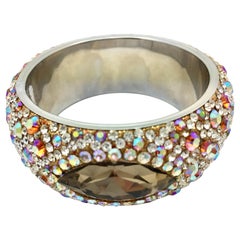Bracelet jonc marquise en cristal champagne et strass