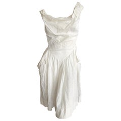 Vivienne Westwood Anglomania White Cotton Eyelet Dress