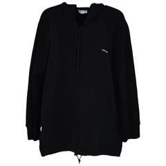 Balenciaga Black Oversized Logo Branded Hoodie Sweatshirt sz XS