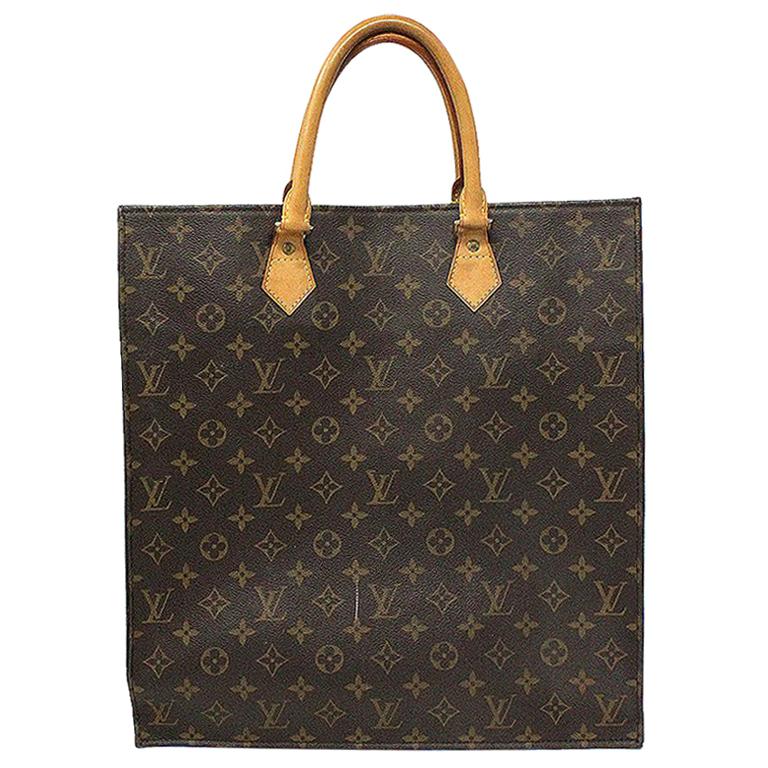 Louis Vuitton Sac Plat Monogram Large Tote Handbag 