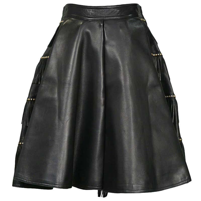 Dior Brown Leather Pleated Mini Skirt For Sale at 1stDibs | dior ...