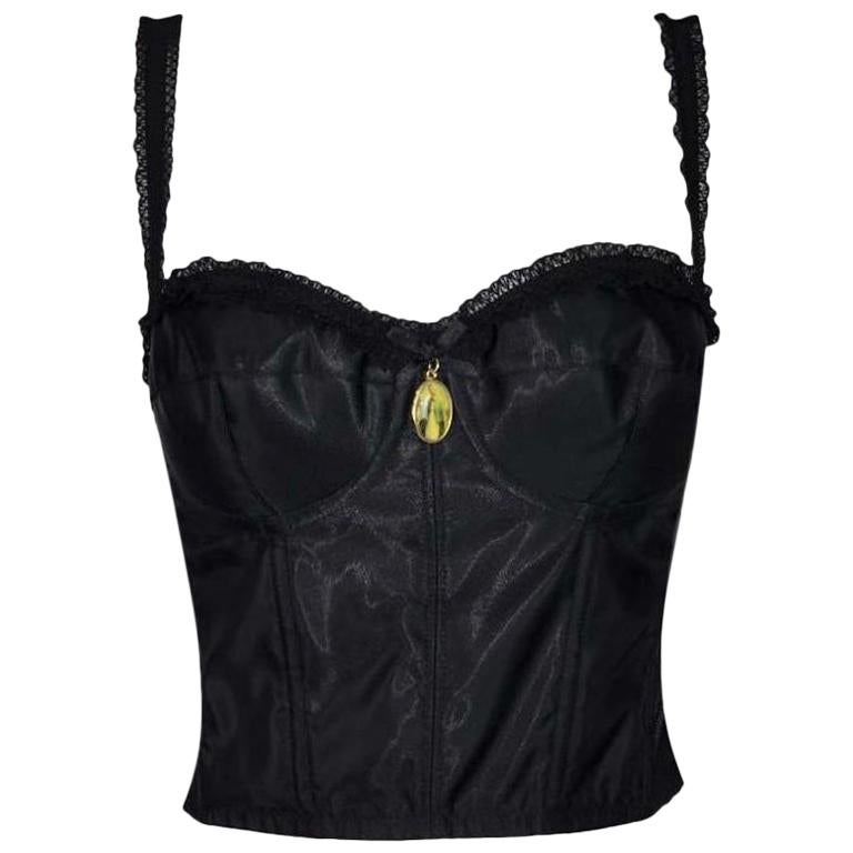 S/S 2003 Dolce & Gabbana Limited Edition "Vintage" Mary Charm Black Bustier