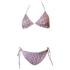 Christian Dior Pink Monogram String Bikini, 1990s 
