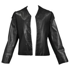 Maison Martin Margiela Black Leather Fringe Jacket