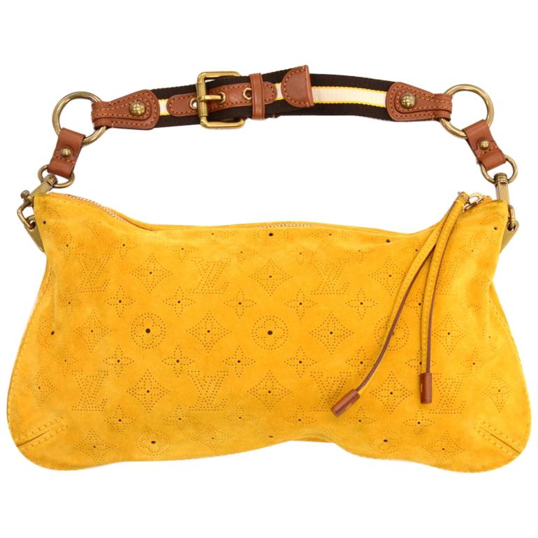 Louis Vuitton Onatah Pochette Yellow Fleurs Suede Leather Shoulder Bag - Limited For Sale
