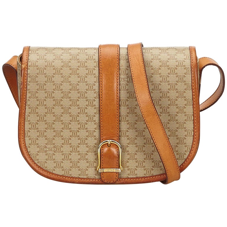 Celine Brown Macadam Crossbody Bag For Sale at 1stdibs
