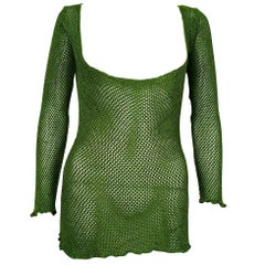 Jean Paul Gaultier Vintage 1990s Green Fishnet Top