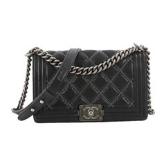 Chanel Boy Flap Bag Quilted Calfskin with Micro Chain Detail Old Medium