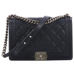 Chanel Double Stitch Boy Flap Bag Quilted Calfskin New Medium