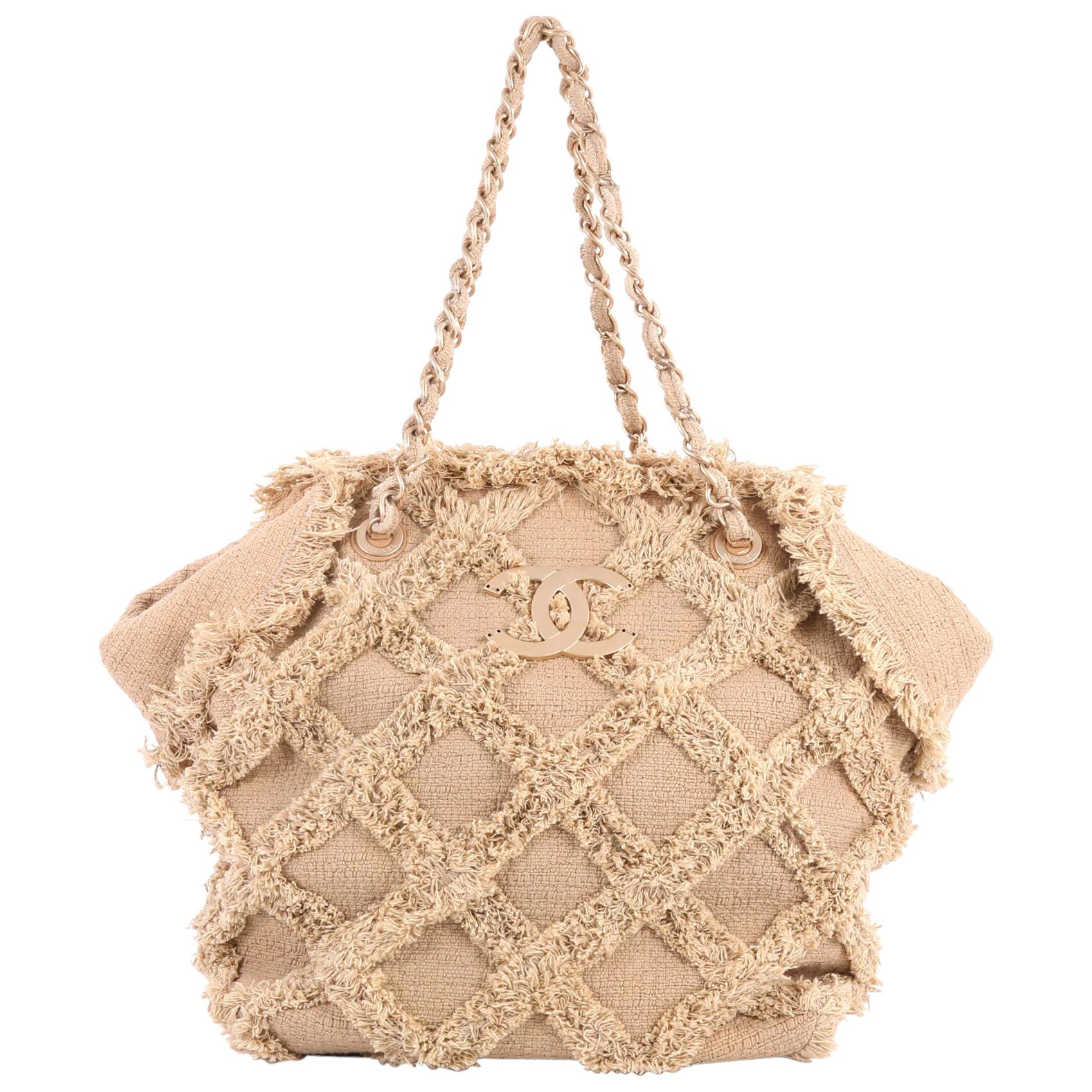 Chanel Organic Rope Woven Quilted Nature Beige Tweed Tote – House