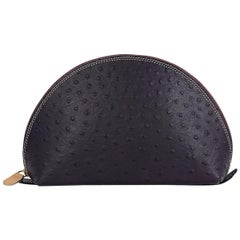 Dark Purple Max Tamara Ostrich Leather Pouch