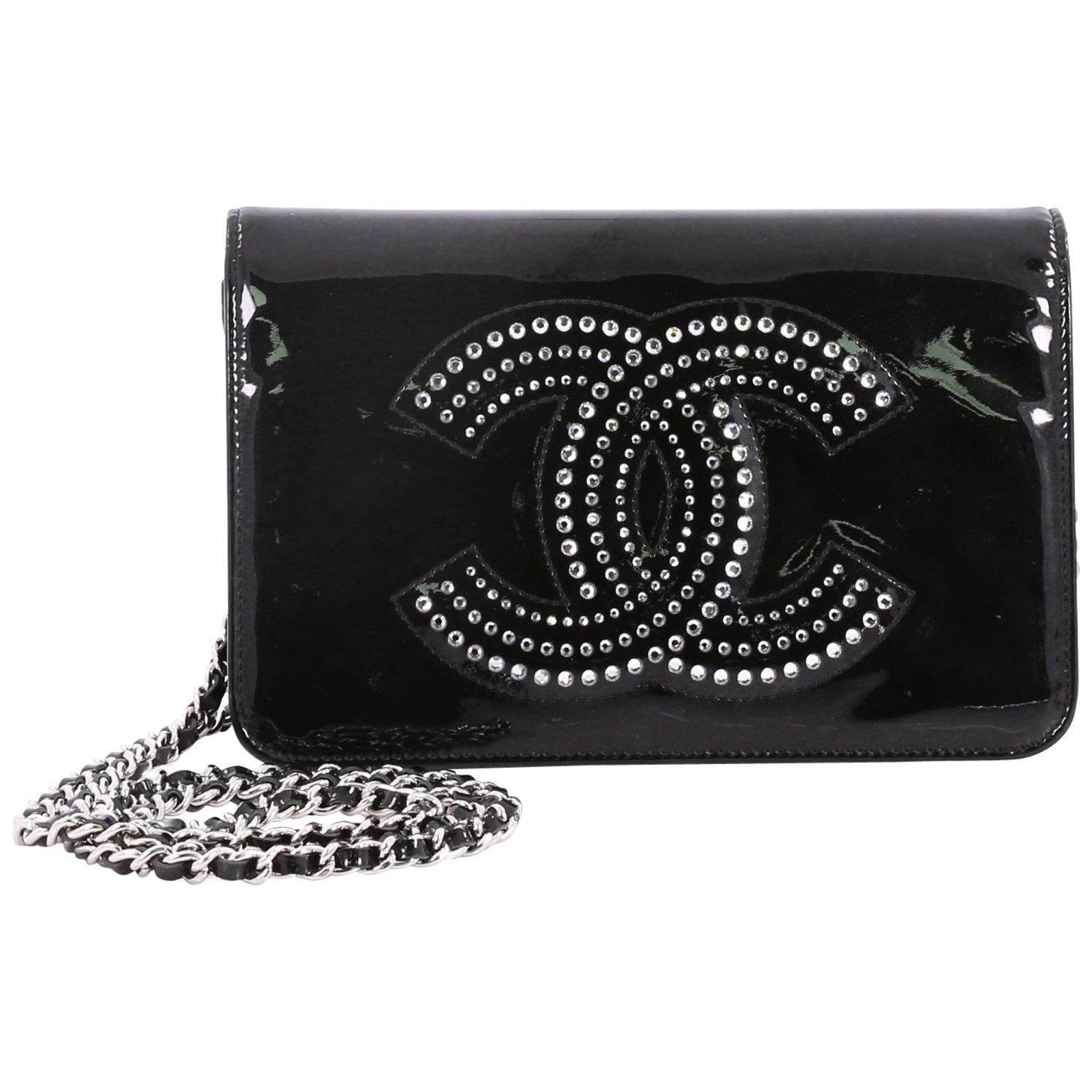 Chanel CC Wallet on Chain Strass Embellished Patent