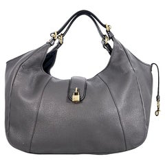 Loewe Large Grey Leather Hobo Bag